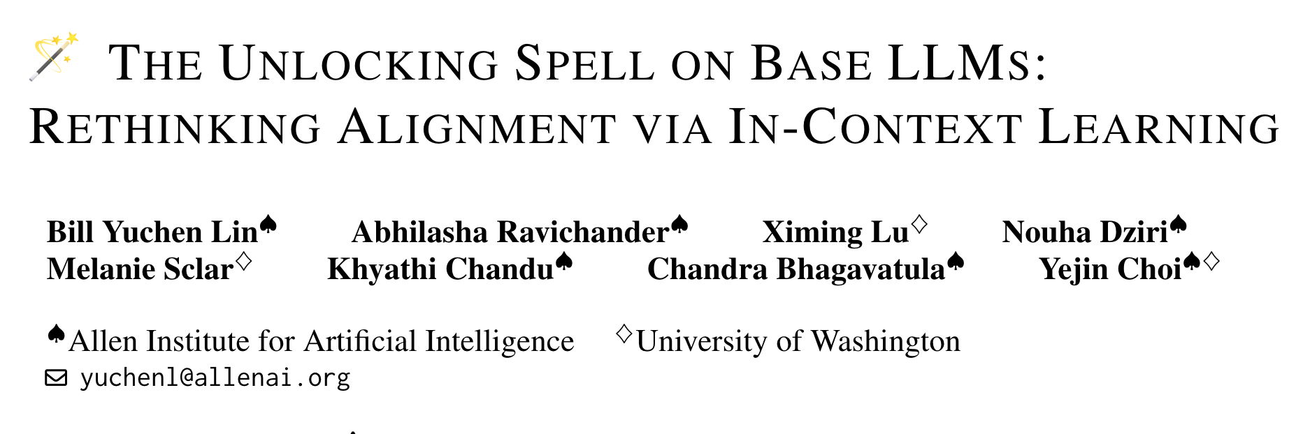 Featured image of post 阅读笔记：《THE UNLOCKING SPELL ON BASE LLMS RETHINKING ALIGNMENT VIA IN-CONTEXT LEARNING》